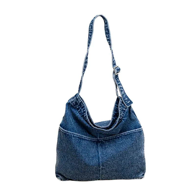Geantă de umăr din pânză din denim